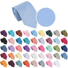 Men's Tie Plain Ties Satin Solid Color Slim Skinny Smart Party Wedding Thin Neck