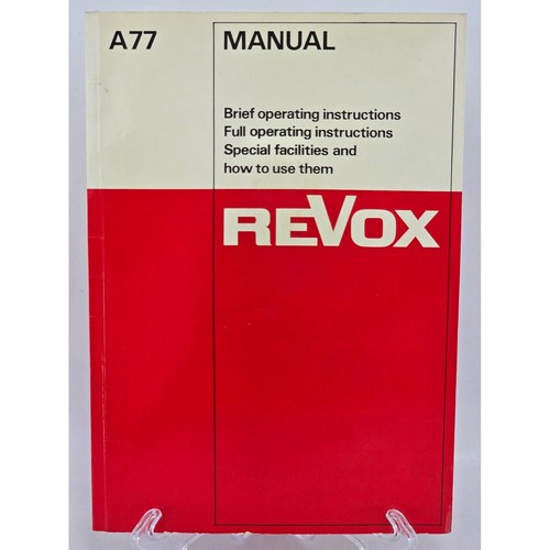Revox a77 manual reel - revox,