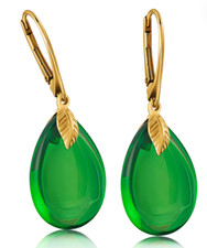 Handcrafted green amber gold - green,