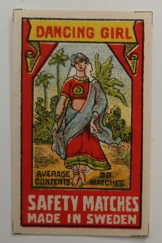 Old matchbox label dancing - matchbox,