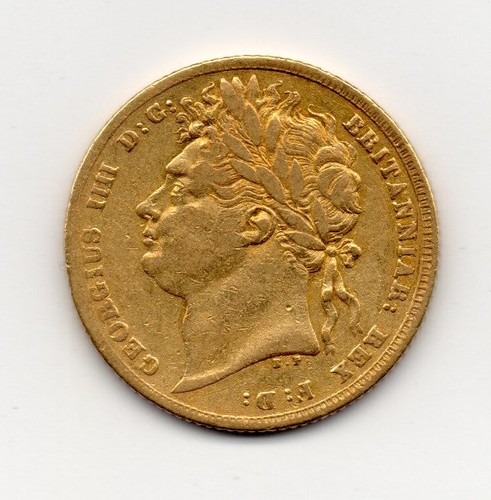 1822 gold sovereign - gold, sovereign,