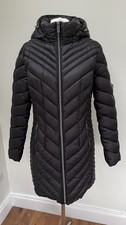 Brand New Michael Kors Puffer Warm Coat UK 14 Black Long Detached Hood Pockets