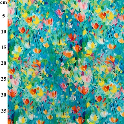 Watercolour floral meadow - floral, 100%