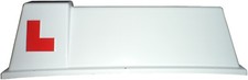 White Roof Box L Plate Sign Learner Driver Instructor Magnetic FREE DELIVERY