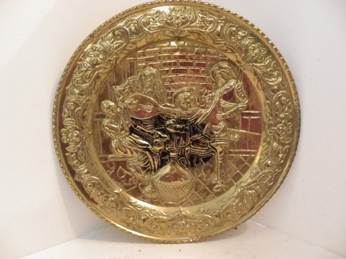 Vtg repousse brass wall - vtg,