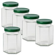 20 x 280ml Hexagonal Glass Jar