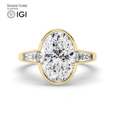 Oval Diamond Trilogy Ring 14k