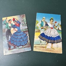 Two vintage silk-embroidered