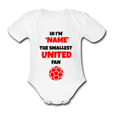man@ utd Babygrow Baby vest grow FOOTBALL Personalised MAN MANCHESTER@ united