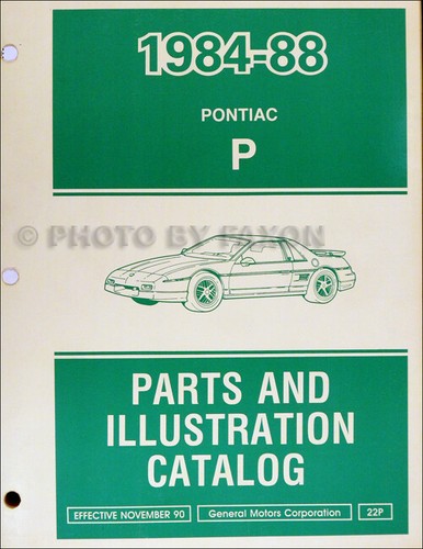 Pontiac fiero parts - book, 1988
