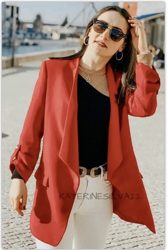 Zara red blazer with lapel - with,