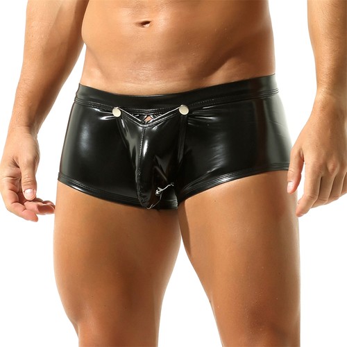Men backless pvc - leather, boxer