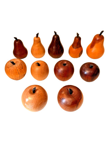 Wooden fruit pear apple - fruit,