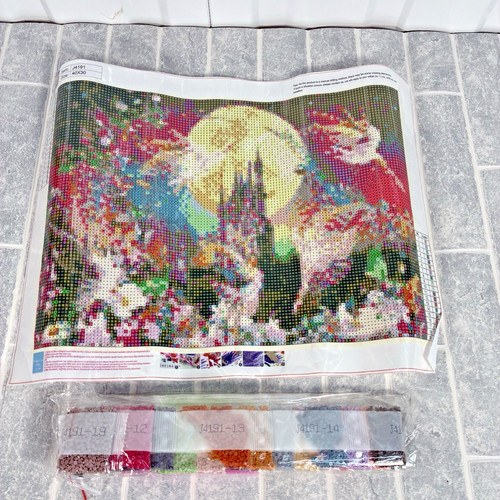 Fantasy castle bead embroidery - castle,