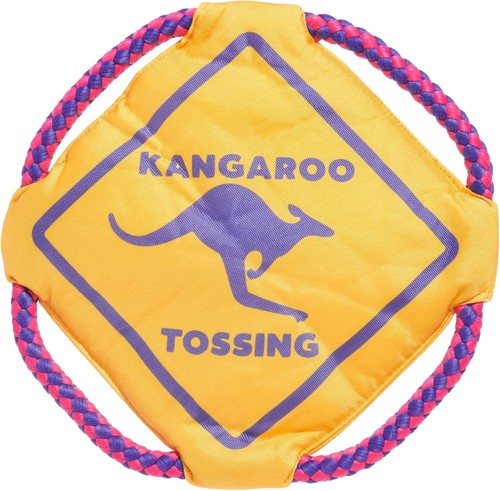 Barkbox kangaroo tossing dog - kangaroo,