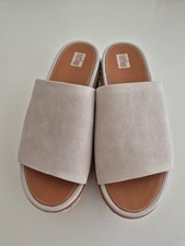 FitFlop Eloise Espardrille Soft Grey Wedge Slides  Size 5 New with tags