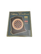 Dart Board Small Wooden Desktop  Vintage Set with 6 Tiny Darts