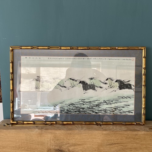 Framed chinese ink horse - chinese,