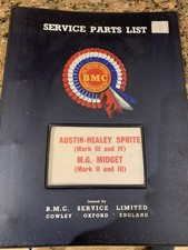 Service Parts List for MG Midget and Austin Healey Sprite