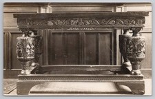 Ornate Carved Bed Antique Furniture RPPC by Williams Somerton Somerset c1920s