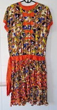 KANGA COLLECTION BY DALE TRYON LONDON VIBRANT ORANGE 80S COUTURE DRESS M/L 12 14