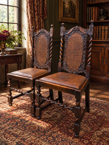 Pair vintage jacobean - pair,