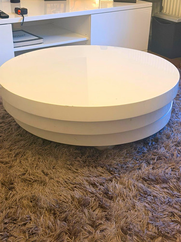 Dwell white glossy round - white,