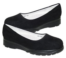 Girls School Shoes Slip On Wedge Heel Platform Casual Formal Sizes 12.5-4