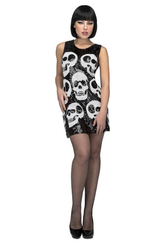 Sequin flapper dress skull - flapper,
