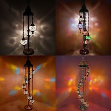 Turkish Floor Lamp Moroccan Colourful Glass Mosaic 3 5 7 9  Ball Light ✔ UK SAFE