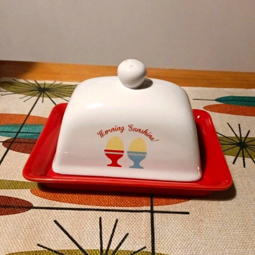 Ceramic covered butter dish - ceramic,