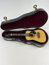 Replica Mini Classic Brown Guitar with Carrying Case and Stand  5 Inches