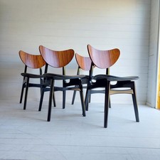 4 G plan Tola & Black Butterfly Back Dining Chairs - 1960s