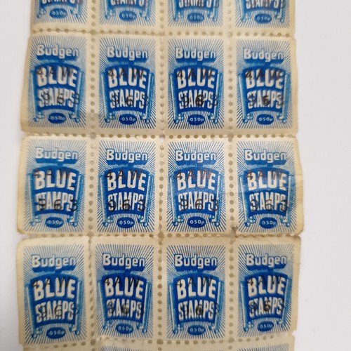 Budgen blue stamps - blue, sheets