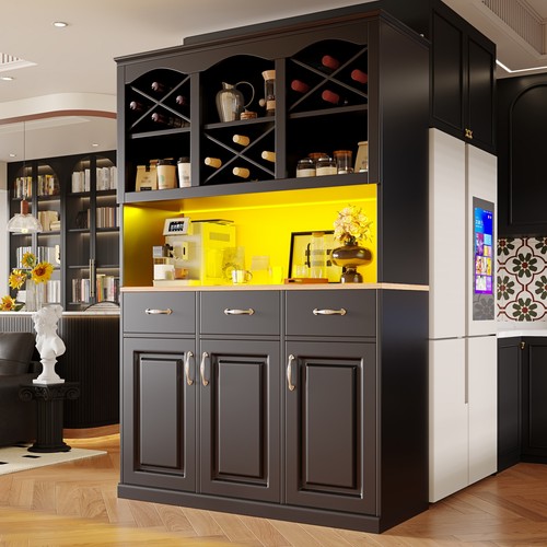 Black kitchen cabinet tall - black,