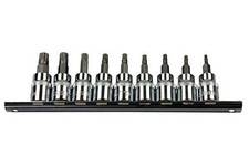 Bergen 9 Piece 3/8'' Drive Torx Plus Bit Socket Set on Rail 1293 TP10-TP50