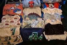 Large Bundle Baby Boys Clothes Age 12-18 Months. Inc Pjs, Trousers, Tops, Vests