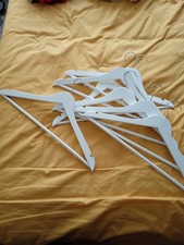 White Wooden Coat Hangers With Trouser Bar X 7 ... Personalise Or Normal Use