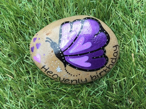 Hand painted heavenly birthday - hand,