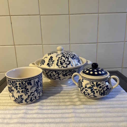 Masons blue batik ironstone - blue,