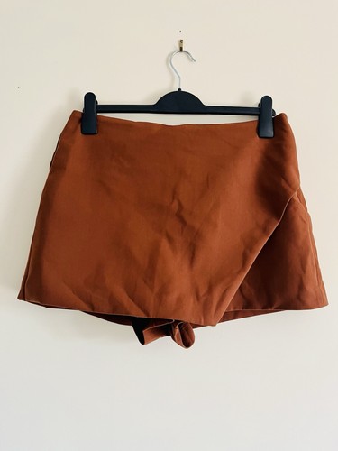 Zara brown wrap skort mini - wrap,