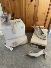 Jacques Vert Soft Grey/Pink Fascinator/Shoes/Bag Occasion/Races/Wedding Stunning