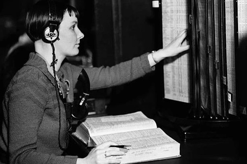 Telephone operator looking - operator,