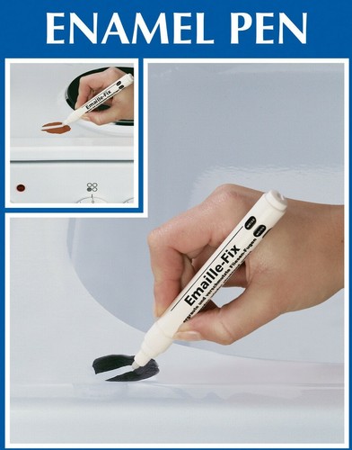 White enamel pen chip - enamel, pen,