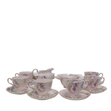 Tuscan Fine English Bone China Floral Tea Set - 15 Piece Bundle Pre-Owned Used 
