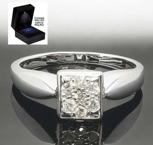 9ct white gold diamond - diamond, ring