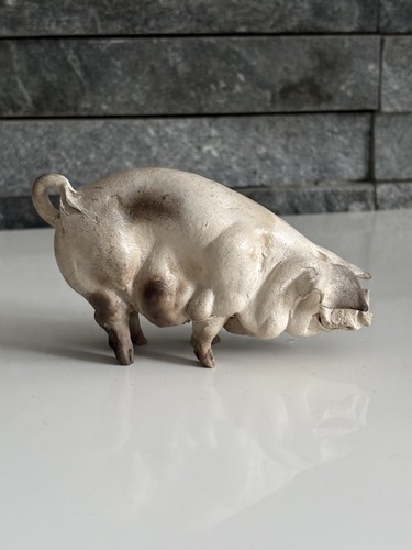 Vintage handcrafted clay - vintage, pig