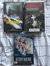 Ex Rental VHS Big Box Horror Job Lot Demons 2, Impulse, Rejuvenator Horror VHS