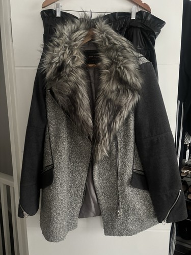 River island grey faux - grey, fur