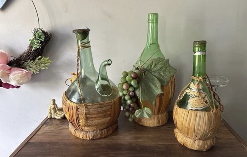 Chianti wine green bottles - green,